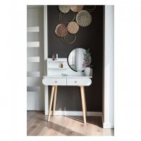 Приказна тоалетка в бял цвят, с кръгло огледало, снимка 9 - Тоалетки - 39494400