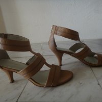 Бежови сандали на ток Nine West, снимка 4 - Сандали - 29220907