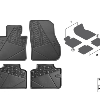 Нови ОЕ Гумени Стелки All Weather BMW X1 U11 2 U06 5A2DA74 5A2DA75, снимка 1 - Части - 44523955