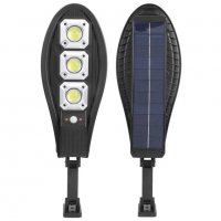 Водоустойчава соларна улична COB LED лампа с три лупи LL-63T, снимка 6 - Соларни лампи - 36685568
