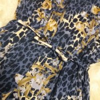 Тъмносиня рокля в леопардов принт с цветя 2ХЛ/3ХЛ/4ХЛ размер, снимка 8 - Рокли - 40539073
