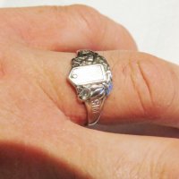 Стар Мъжки сребърен пръстен, възпоменателен пръстен за Първата Световна война 1915 - 1918 военнен, снимка 3 - Пръстени - 35585214