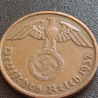 Две монети 2 райхспфенинг 1937г. / 10 райхспфенинг 1941г. Трети райх с СХВАСТИКА редки 31576, снимка 7 - Нумизматика и бонистика - 40649195