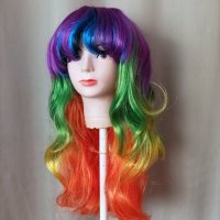  Дълга леко чуплива перука в различни цветове/ омбре/, снимка 7 - Аксесоари за коса - 38302451