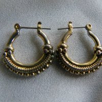Позлатени сребърни обици,решени във византийски стил, снимка 1 - Обеци - 39266409
