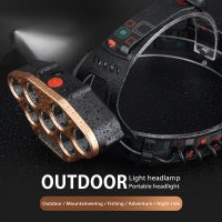 Мощен акумулаторен LED челник фенер за глава COB за каска лов риболов, снимка 4 - Къмпинг осветление - 29083138