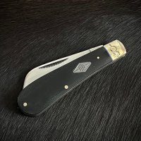Висококачествен класически сгъваем нож с едно полирано острие. Hawkbill Black Micarta (RR2213), снимка 3 - Ножове - 42699997