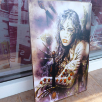 Метална табела фентъзи меч магия еротика битки слава воини татуси, снимка 2 - Други ценни предмети - 7779658