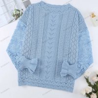 Дамски пуловер с дълъг ръкав с изрязани венчелистчета, 2цвята - 023, снимка 13 - Блузи с дълъг ръкав и пуловери - 39343278