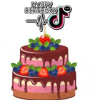 Tik Tok Тик Ток happy birthday картонен топер украса декор за торта парти , снимка 1 - Други - 30054942