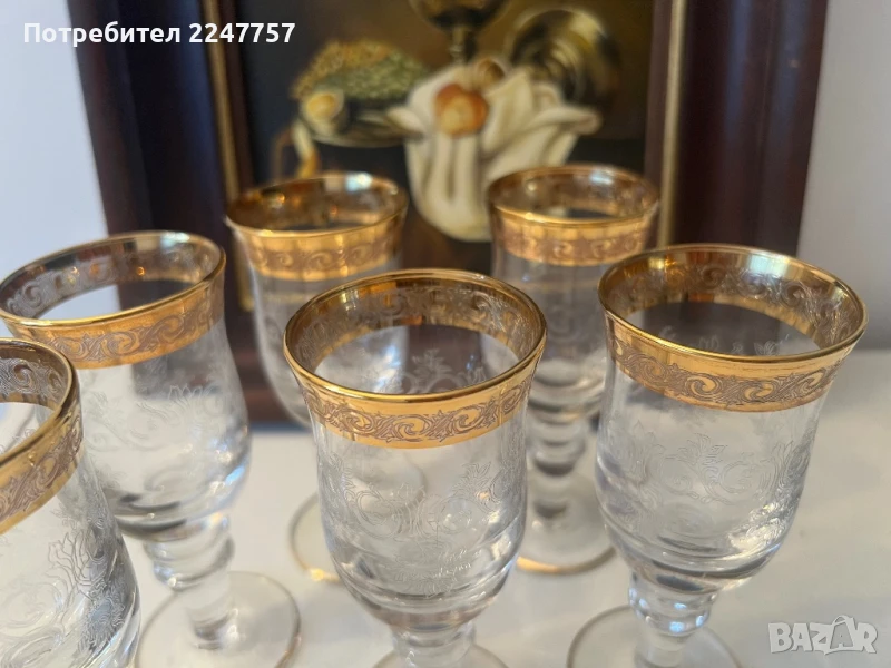 Кристални чаши за ракия Murano Medici, снимка 1