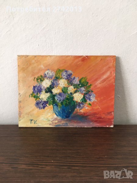 Картина с ваза с цветя, снимка 1