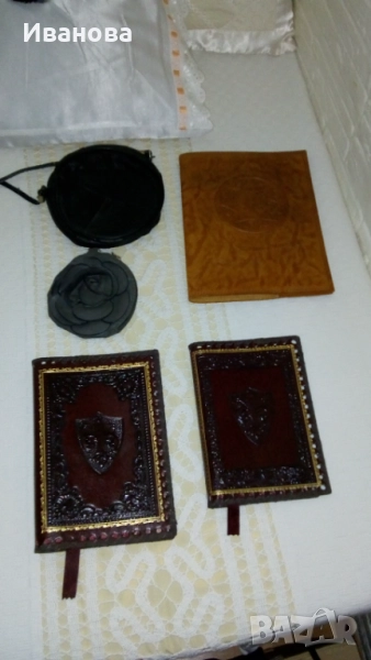 Чанта от естествена кожа и обложки за книги от ест. кожаи, снимка 1