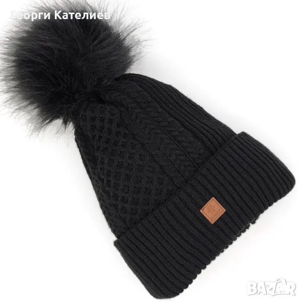Дамска плетена зимна шапка в черно Код на продукта:DASH-01-6, снимка 1