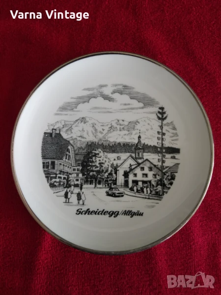 Колекционерска порцеланова чиния  Община Scheidegg регион Allgäu. Германия., снимка 1