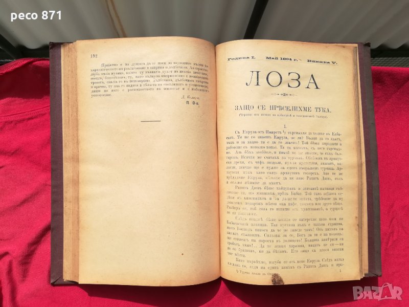 Списание "Лоза"1894г. книжка V и други библ.Стою Шишков, снимка 1