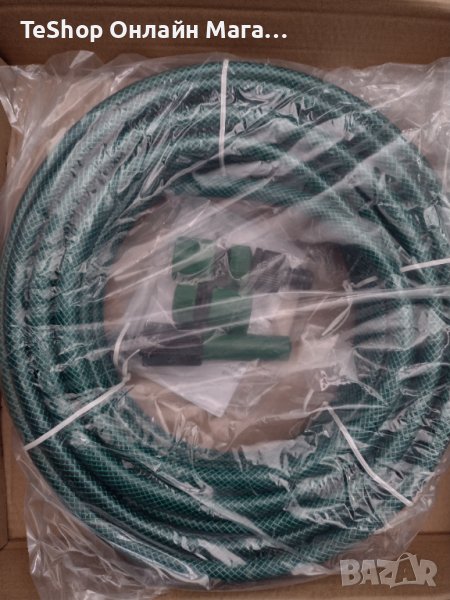 Градински маркуч с приставки за чешма 15 метра чисто нов, снимка 1