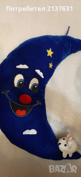 ГОЛЯМА ПЛЮШЕНА ИГРАЧКА ЛУНА с МИШКА, снимка 1