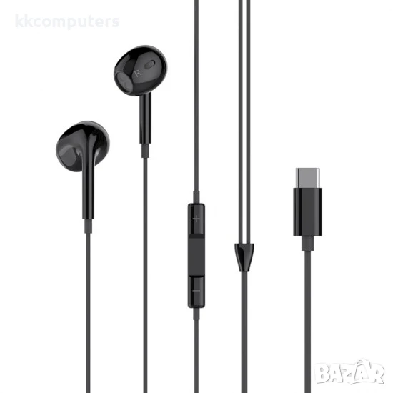 Слушалки HF XO EP74 USB-C, Черни, снимка 1