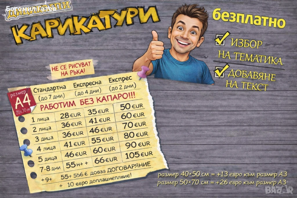 Персонална карикатура по снимка – JPG файл | Идеален подарък за рожден ден и юбилей, снимка 1