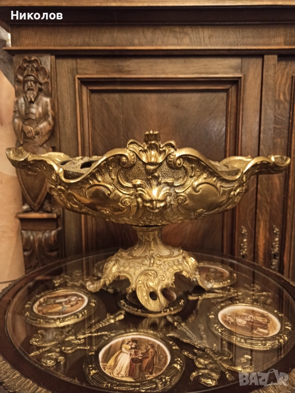 Бронзова ваза за цветя, снимка 1