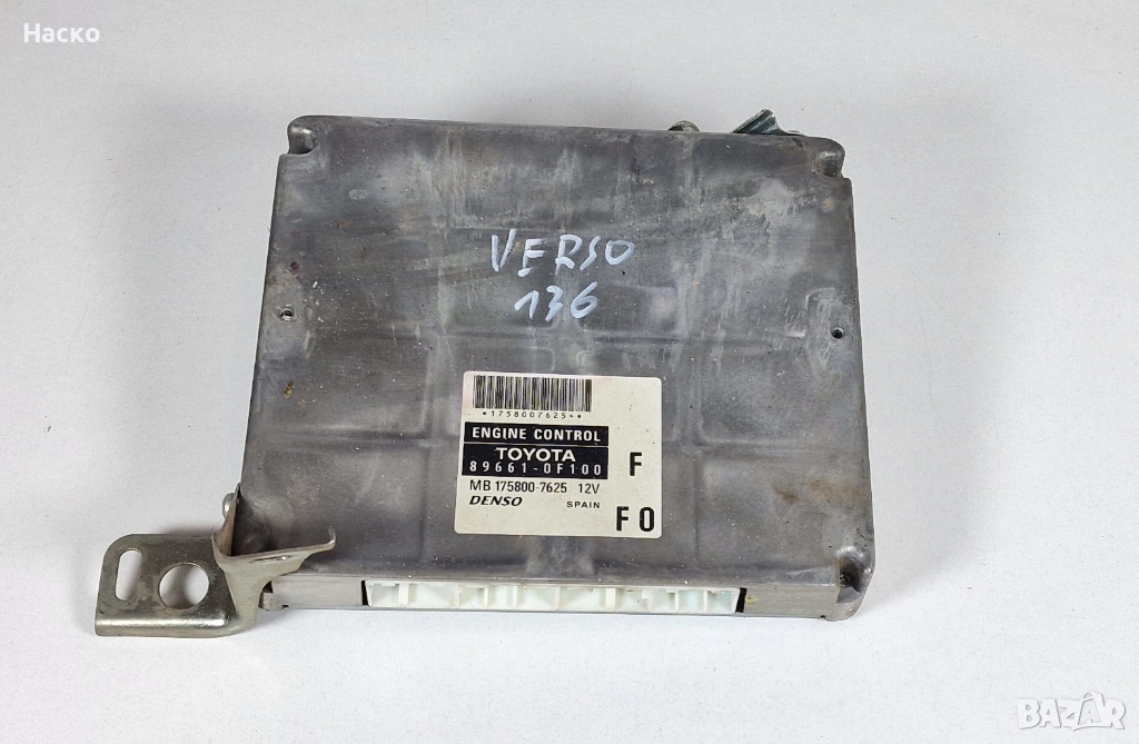Компютър ECU ЕКУ Toyota Corolla Verso 2.2 D4D 136 кс Тойота Корола Версо 89661-0F100 175800-7625, снимка 1
