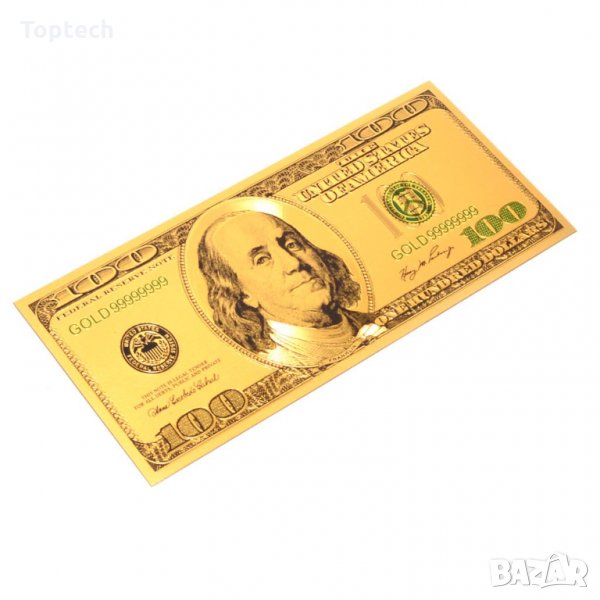 50 броя Банкнота 100 долара за игра в златист цвят, снимка 1