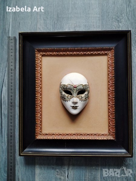 Декоративна италианска керамична маска за стена, снимка 1