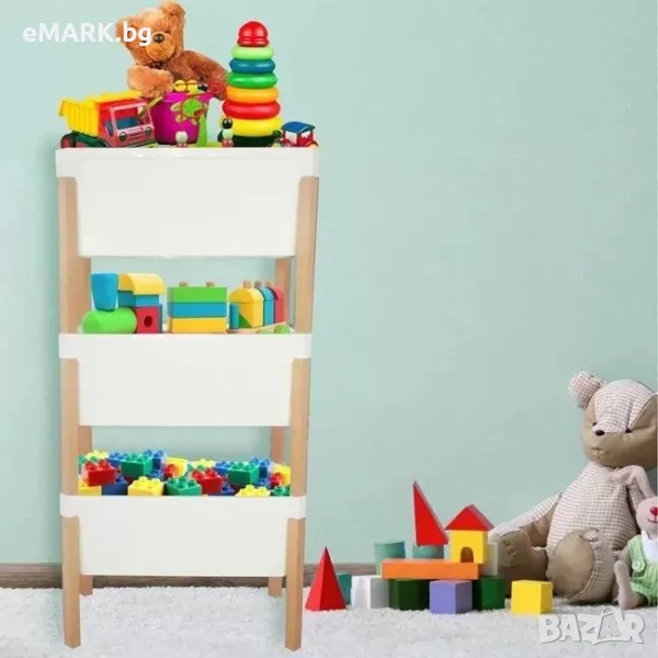 Ъглова етажерка-рафт на 3 нива в черен цвят, снимка 1