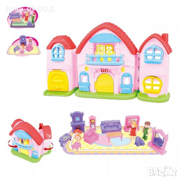 Комплект къща с кукли и аксесоари, снимка 1