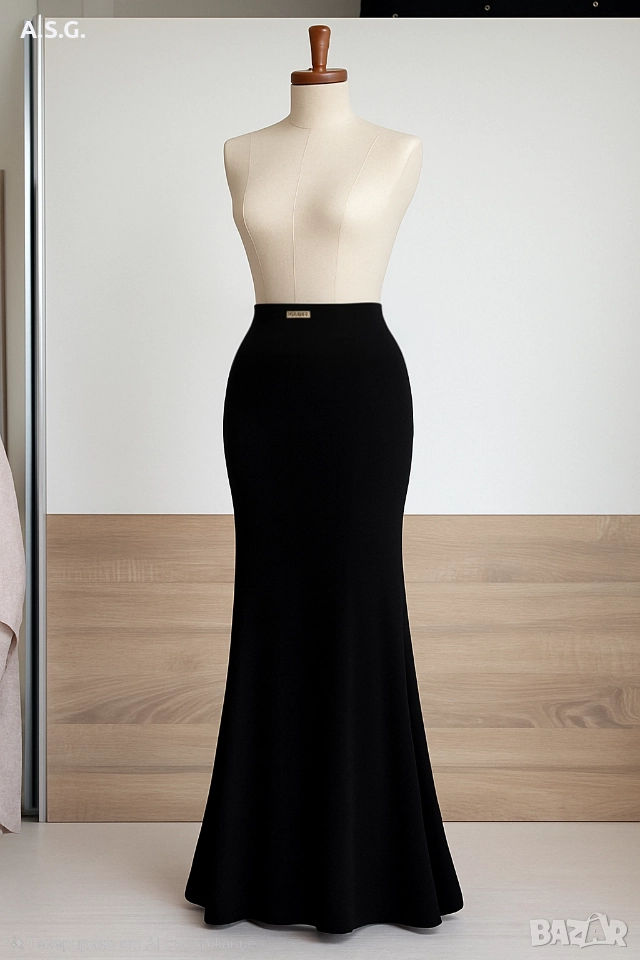Елегантна дълга черна пола, снимка 1