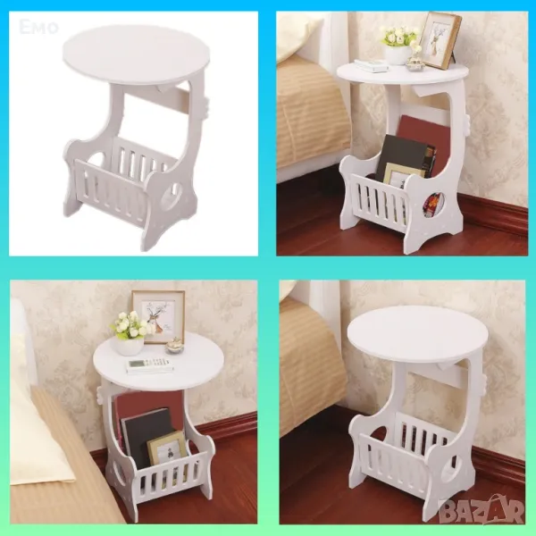 Кръгла масичка нощно шкафче - 60см x 45см, снимка 1