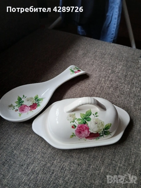 Порцеланов съд за масло/сирене, снимка 1