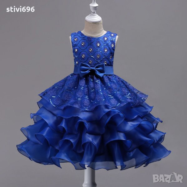 Детска рокля тъмно синя размер 170 Ново., снимка 1