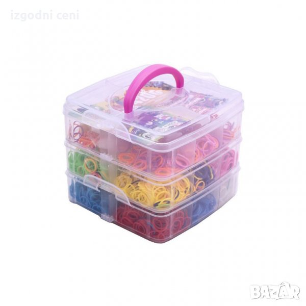 Ластички за плетене в куфарче на 3 етажа и принадлежности за плетене, снимка 1