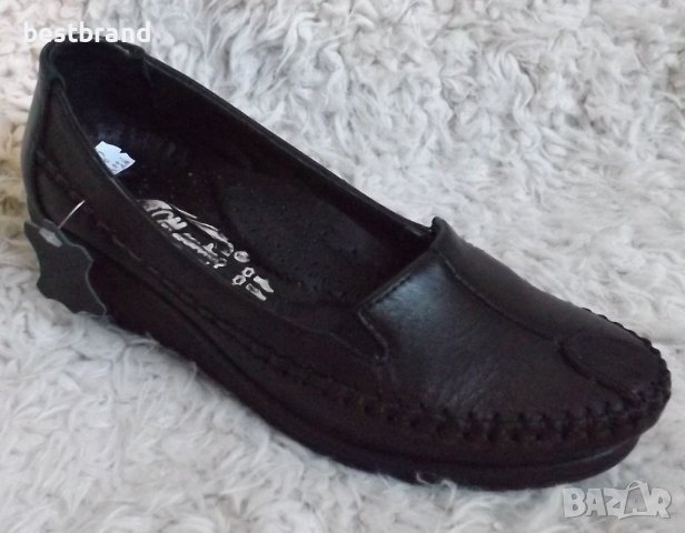 Обувки, черни, естествена кожа, код 276/48, снимка 1