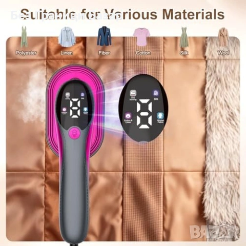 Нова преносима 2 в 1 парна ютия за дрехи 1200W LED дисплей 4 режима гладене, снимка 5 - Ютии - 54046807