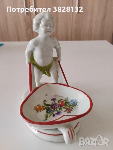 Порцеланова българска фигура "Момчето с количката" от "СИП"., снимка 6 - Колекции - 50683620