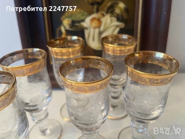 Кристални чаши за ракия Murano Medici, снимка 3 - Чаши - 51381425