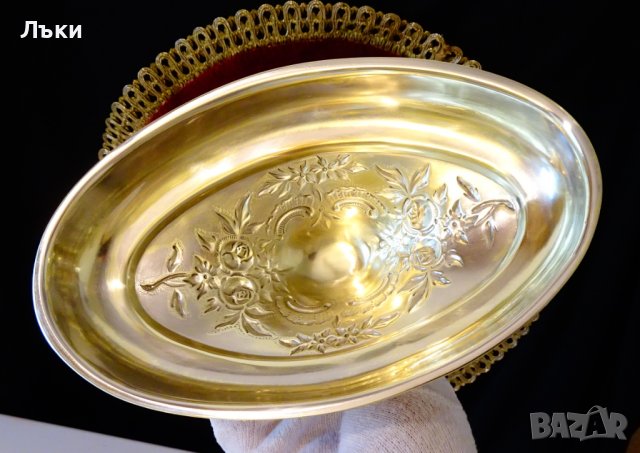 Бронзов съд за сервиране с капак,рози,барок. , снимка 8 - Антикварни и старинни предмети - 38585929