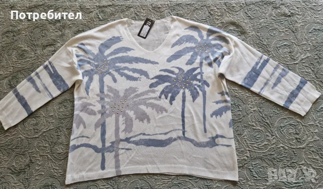 Нова Дамска блуза 70% Вискоза Made in Italy , снимка 3 - Блузи с дълъг ръкав и пуловери - 50412626