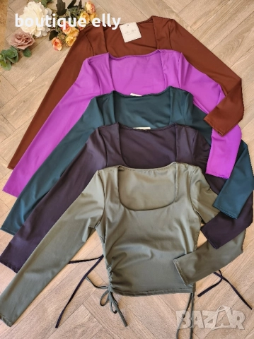 къса блуза с връзки