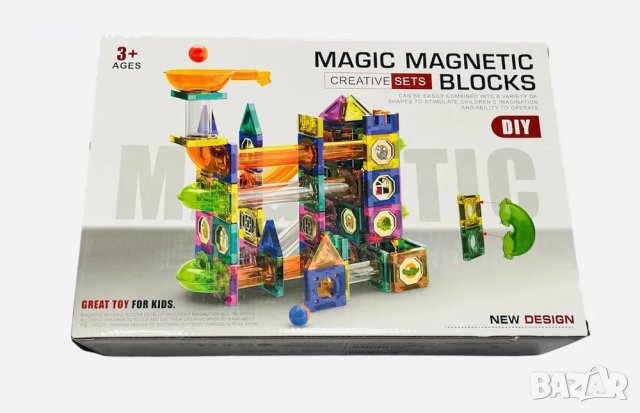 Голям Магнитен конструктор MAGIC MAGNETIC BLOCKS 126 части , снимка 2 - Конструктори - 42836771