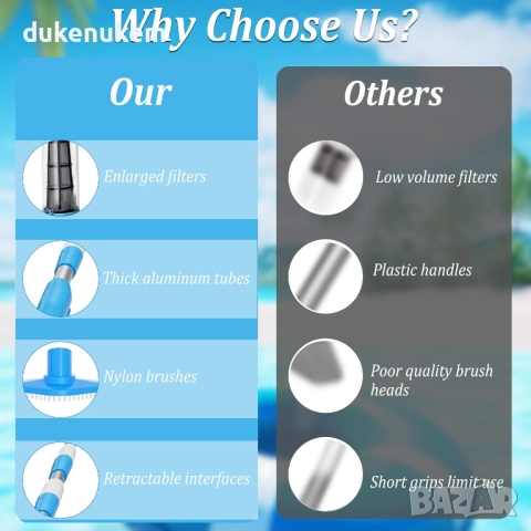 3 в 1 безжична прахосмукачка за басейн, 90 мин работа, телескопичен прът, 3 приставки, снимка 4 - Басейни и аксесоари - 52570143