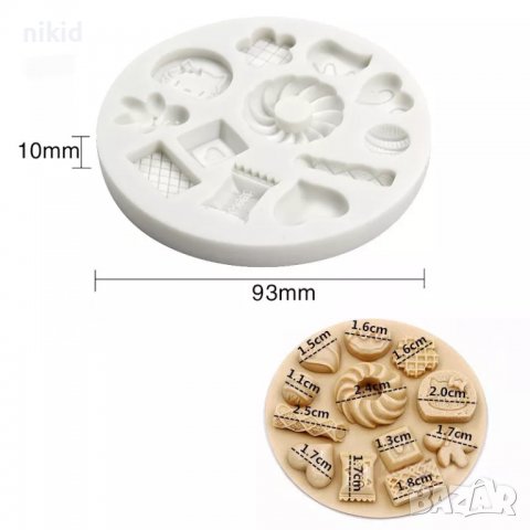 микс десерти лакомства бонбони бисквитка кити силиконов молд форма украса торта фондан смола  , снимка 3 - Форми - 28207639