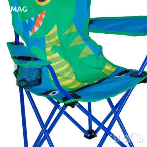 Детски сгъваем къмпинг стол син динозавър с калъф 35x35x57см S_1221755, снимка 2 - Къмпинг мебели - 50046052