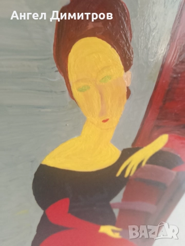 Маслена картина в стил Пикасо стъклена ваза , снимка 3 - Картини - 51719959