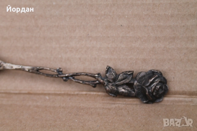 Сребърна лъжица за сервиране, снимка 4 - Други ценни предмети - 54150118