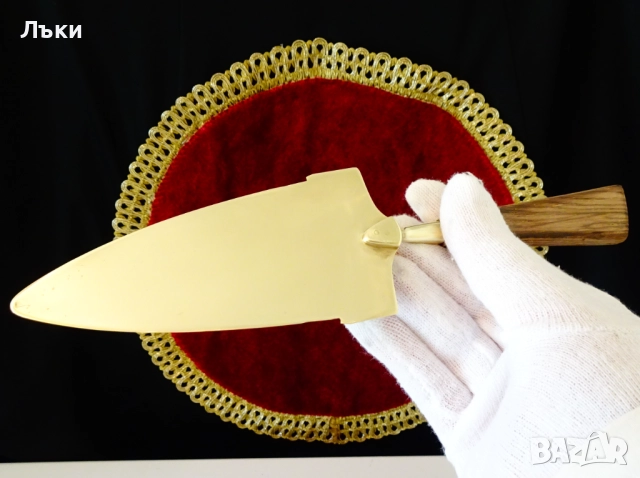 Бронзова лопатка и нож за торта,прибори за торта. , снимка 6 - Антикварни и старинни предмети - 51781582