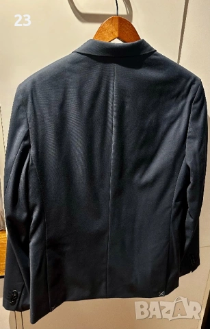 Ново мъжко сако H&M Slim Fit размер M тъмносиньо с етикет, снимка 3 - Сака - 54296343